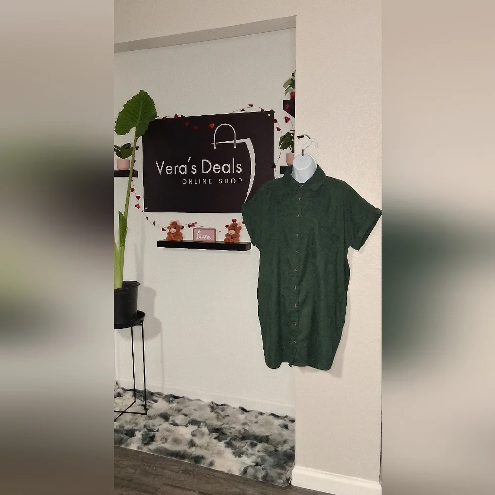 Green Button-Up Shirt - Picture 3 of 13